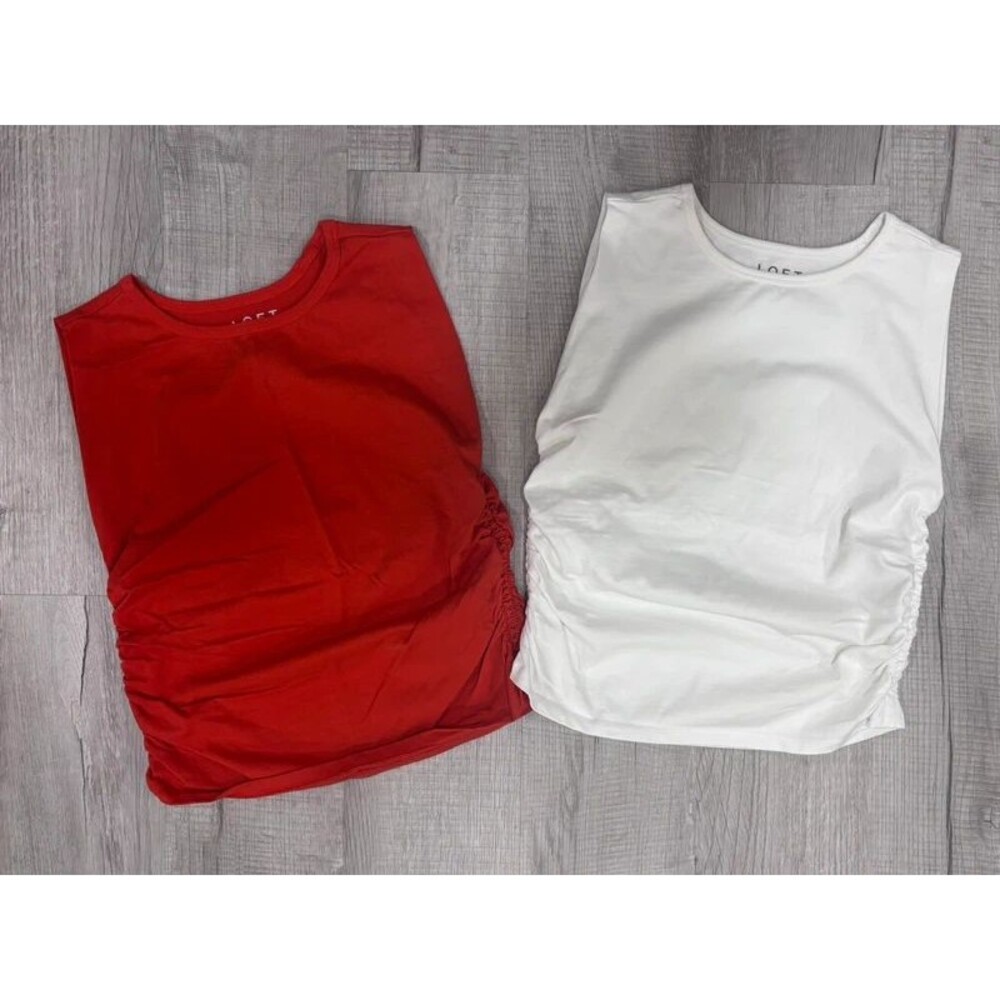 LOFT Side-Ruched Sleeveless Tank Top – Size Large